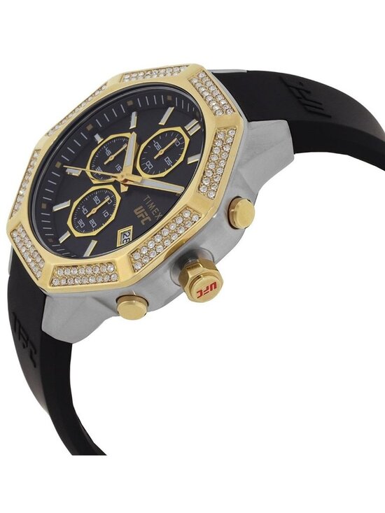 NWT Timex UFC King Chronograph Quartz Crystal Black Dial Men\'s Watch